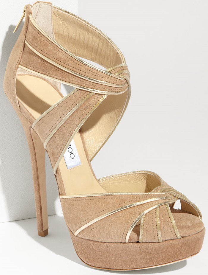 Jimmy Choo 'Koko' Sandals in Nude Suede