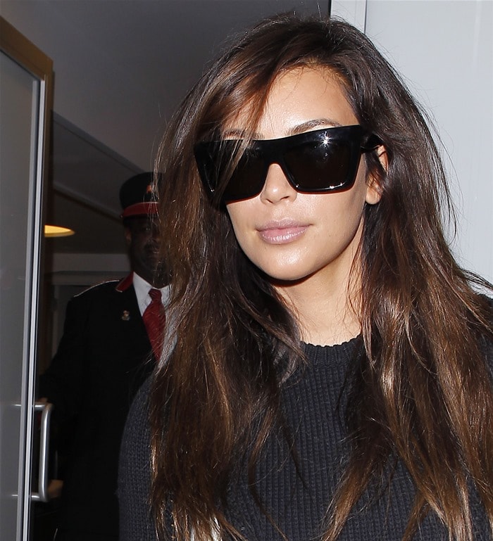 Kim Kardashian's black oversized sunglasses