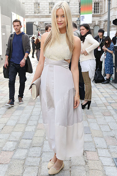 Laura Whitmore on day 1 of London Fashion Week Spring/Summer 2013