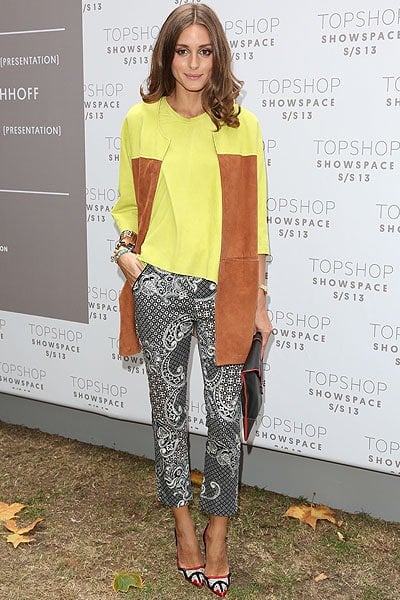 Olivia Palermo attends the front row for the Unique show on day 3 of London Fashion Week Spring/Summer 2013