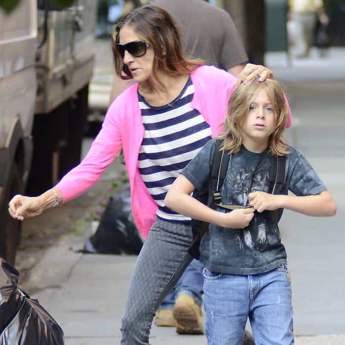 Sarah Jessica Parker was seen taking her son James to school in Manhattan