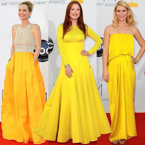 The color yellow was popular at the 64th Annual Primetime Emmy Awards, with several celebrities opting for the hue in their dresses