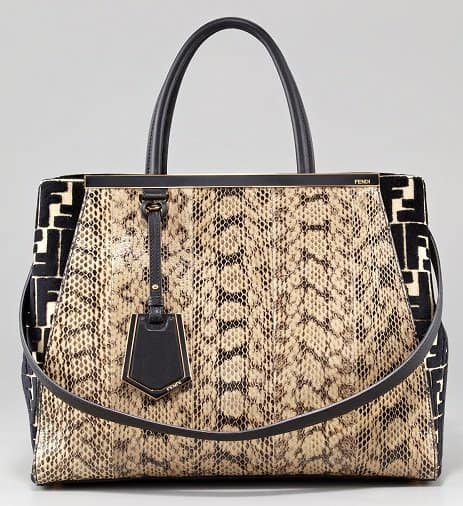 Fendi 2Jours Snakeskin Tote