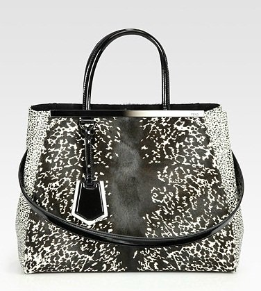 Fendi 2Jours Printed Haircalf Tote