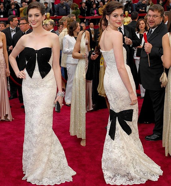 Anne Hathaway shines at the Academy Awards, dazzling in a sophisticated Valentino masterpiece