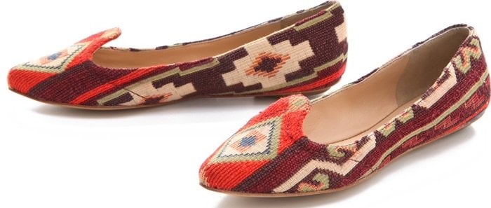 Belle by Sigerson Morrison Aztec Print Flats