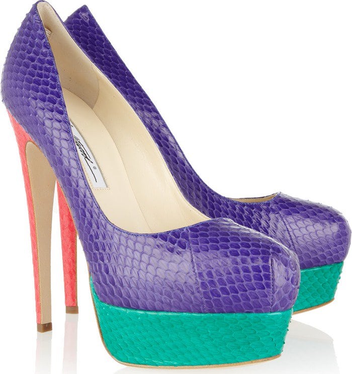 Brian Atwood Multicolor Hamper Elaphe Platform Pumps