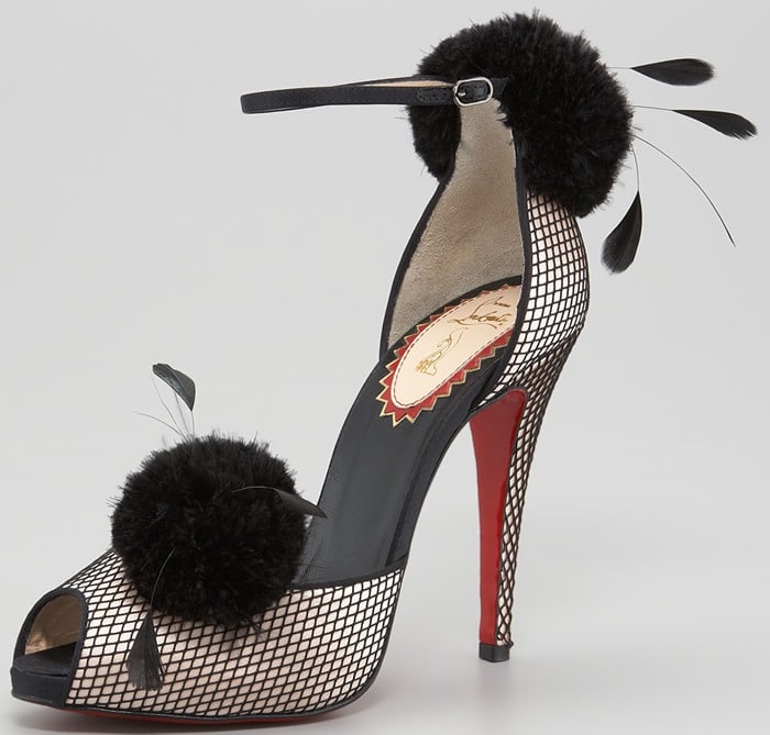 Christian Louboutin Pluminette Peep-Toe Red Sole Pump