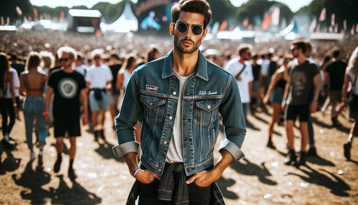 Embracing the festival spirit, this classic denim look with a modern twist captures the essence of Coachella cool