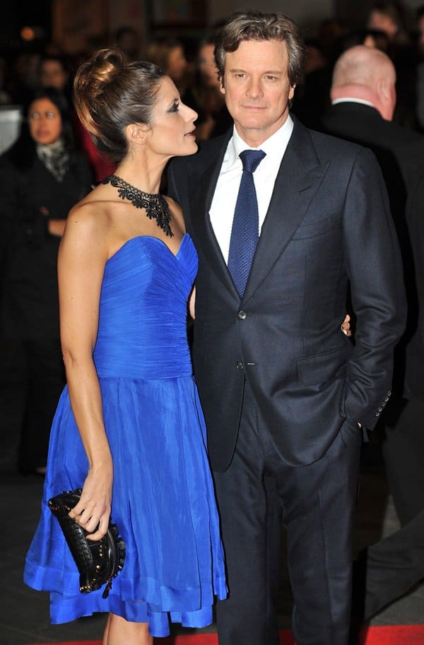 Colin Firth and Livia Giuggioli-Firth at the gala screening of 'Crossfire Hurricanes' during the 56th BFI London Film Festival