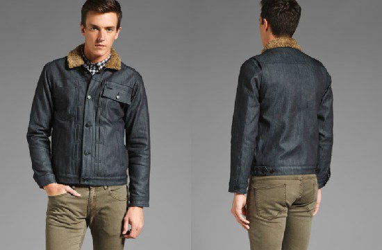 Comune Olsen Jean Jacket w/Faux Fur Collar