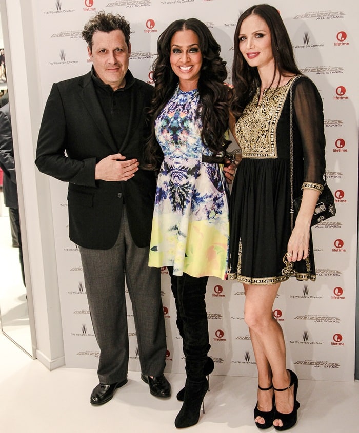 Isaac Mizrahi, LaLa Anthony, and Georgina Chapman at the premiere of Project Runway Allstars at Nine West in New York City on October 25, 2012