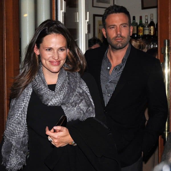 Ben Affleck and wife Jennifer Garner seen leaving La Fontaine de Mars restaurant in Paris on October 15, 2012