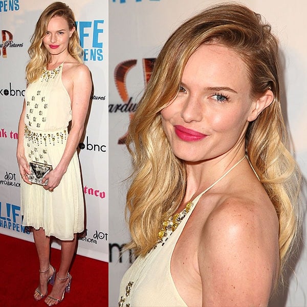 Kate Bosworth rocking a beige Prada dress at the "L!fe Happens" premiere