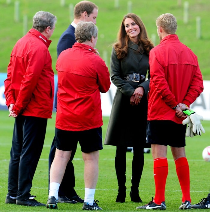 Catherine, Duchess of Cambridge, aka Kate Middleton, in weatherproof Aquatalia by Marvin K. Rhumba boots