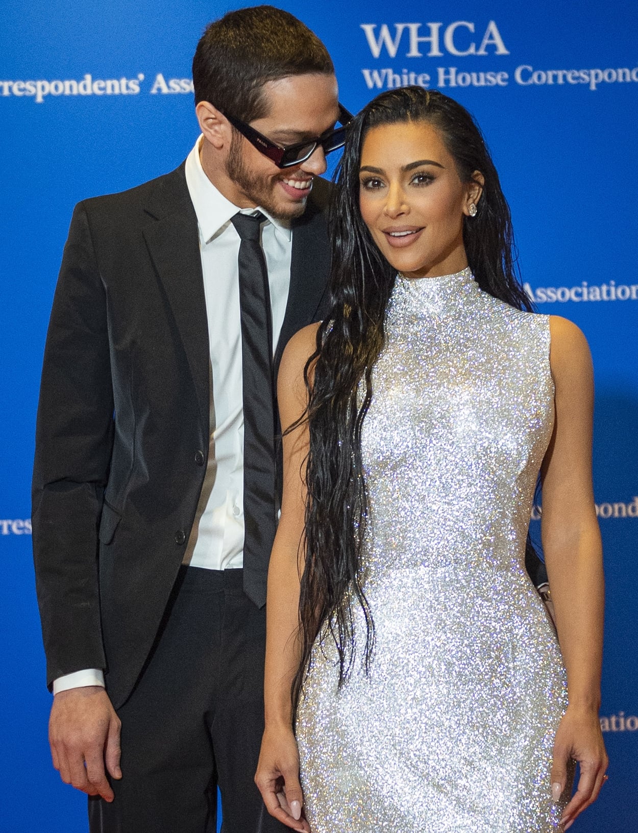 Pete Davidson and Kim Kardashian making their red carpet debut as a couple at the 2022 White House Correspondents’ Dinner