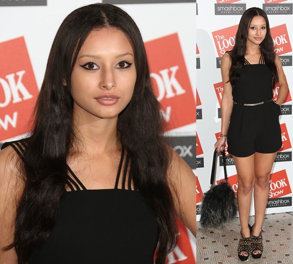 Leah Weller flaunted her legs at The Look fashion show in association with Smashbox cosmetics