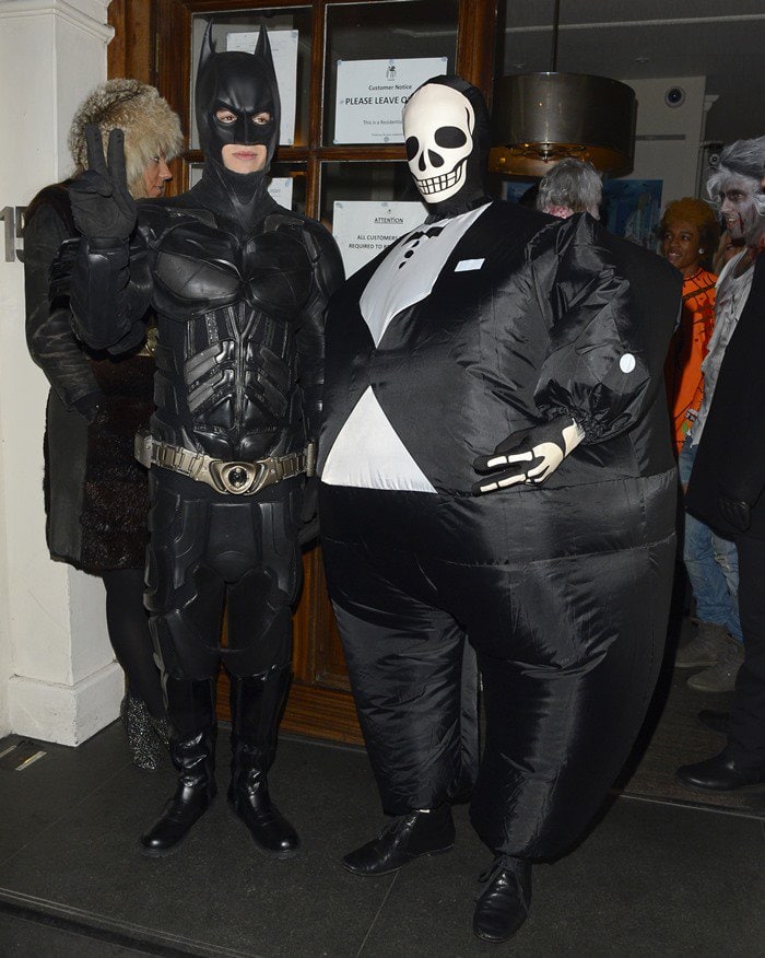 At Funky Buddha nightclub's Halloween party in London, Liam Payne's Batman and Tom Daley's fat skeleton costumes steal the show on October 28, 2012