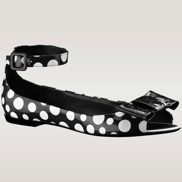 Louis Vuitton x Yayoi Kusama ballerina in monogram vernis dots infinity noir