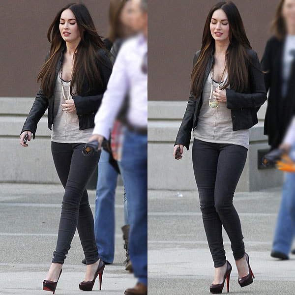 Megan Fox exits an office building in Westwood in Los Angeles, California on November 11, 2011