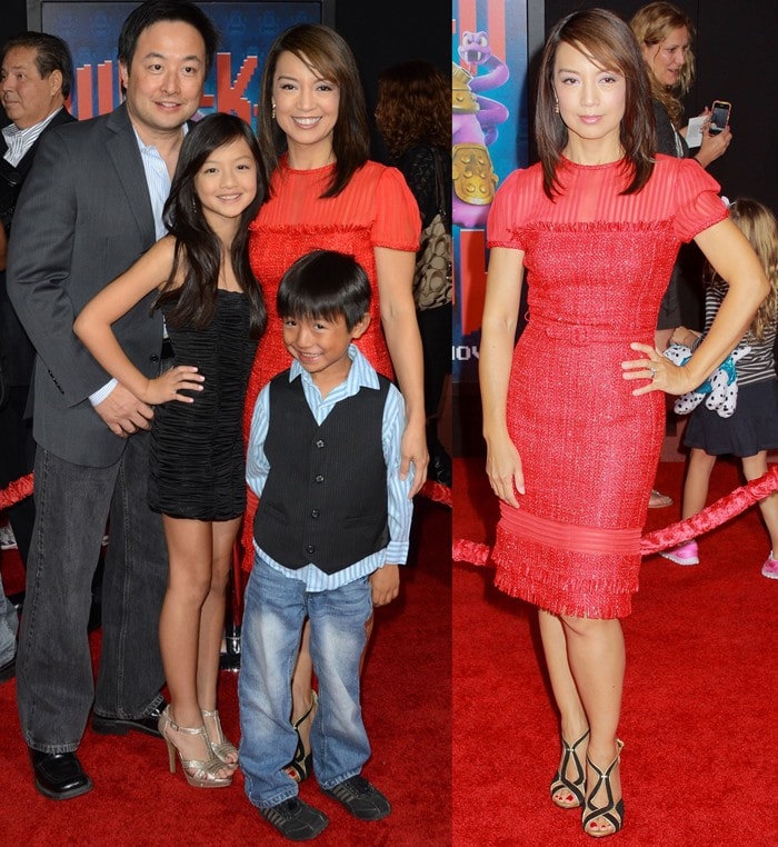 Actress Ming-Na, husband Eric Michael Zee and their children Michaela Zee and Cooper Dominic Zee