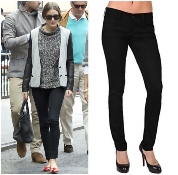Olivia Palermo Masters Brunch Style in Sleek Black Skinny Jeans