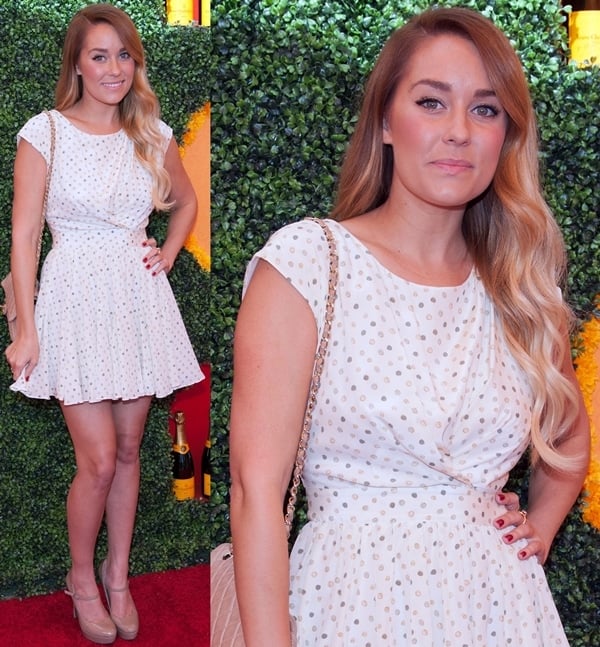 Lauren Conrad in a fabulous polka dotted dress from her Paper Crown collection