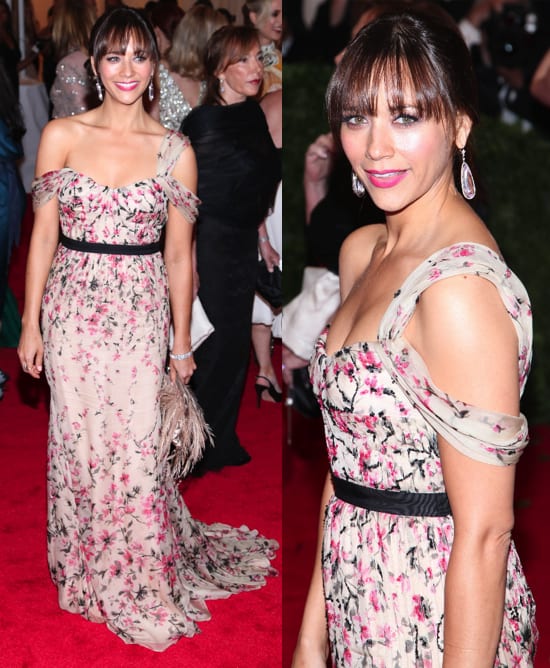 Rashida Jones donned a floral gown at the Schiaparelli and Prada 'Impossible Conversations' Costume Institute Gala