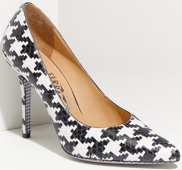 Salvatore Ferragamo Houndstooth Genuine Python Pump