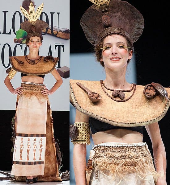 Cocoa bean headdress and shoulder plate