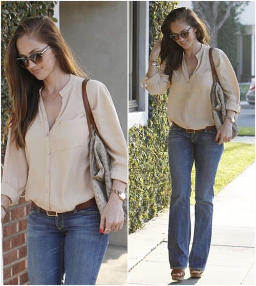 Minka Kelly heading to Byron and Tracey Salon in Beverly Hills