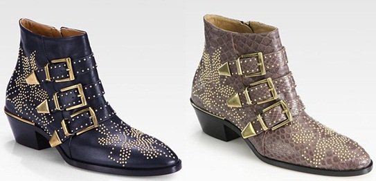 Chloe 'Susanna' Studded Buckle Ankle Boots