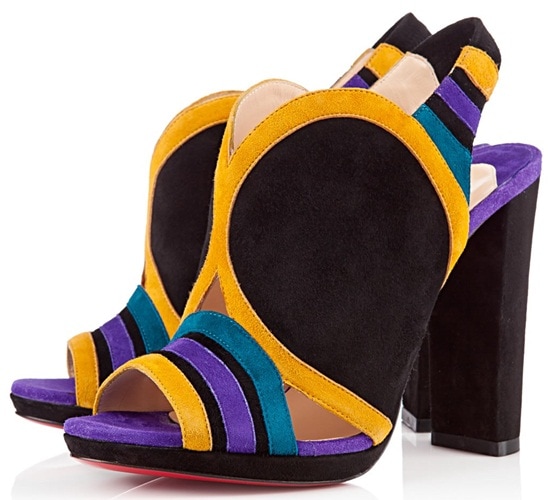 Christian Louboutin 'Fourmi' Suede Colorblock Slingback Sandals