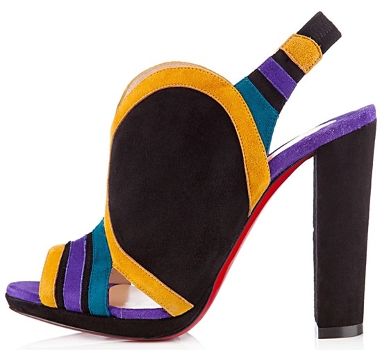 Christian Louboutin 'Fourmi' Suede Colorblock Slingback Sandals
