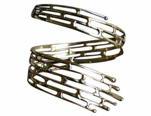 Natalie B Jewelry Spiritual Harmony Arm Band Cuff in Tri-Metal