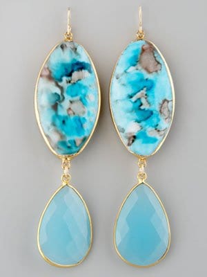 Devon Leigh Turquoise Double-Drop Earrings