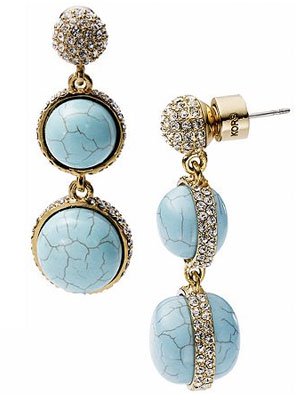 Michael Kors Reconstituted Turquoise Double-Drop Earrings