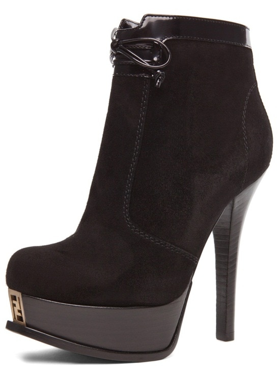 Fendi 'Fendista' Bootie in Black Suede