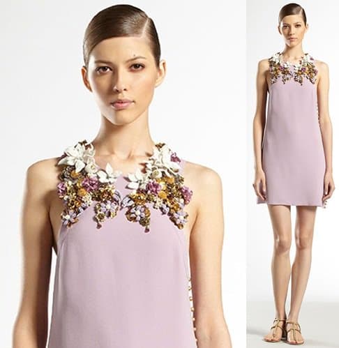 Gucci Hand Embroidered Floral Silk Sleeveless Dress