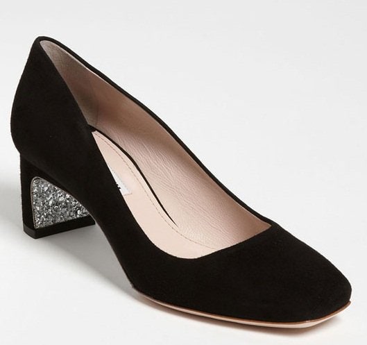 Miu Miu Glitter Heel Pump