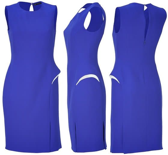 Versace Electric Blue Peplum Detailed Dress