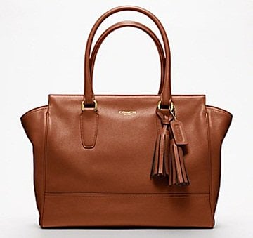 Coach Legacy Leather Medium Candace Carryall in Brass/Cognac