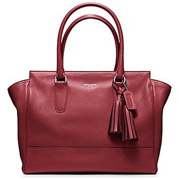 Coach Legacy Leather Medium Candace Carryall in Silver/Black Cherry