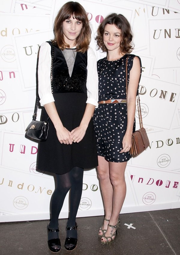 British television personality/model Alexa Chung and Nora Zehetner at the Kim Crawford Wines and Miles Aldridge art event