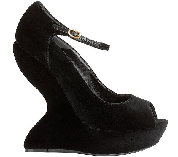 Alexander McQueen Velvet Wedges