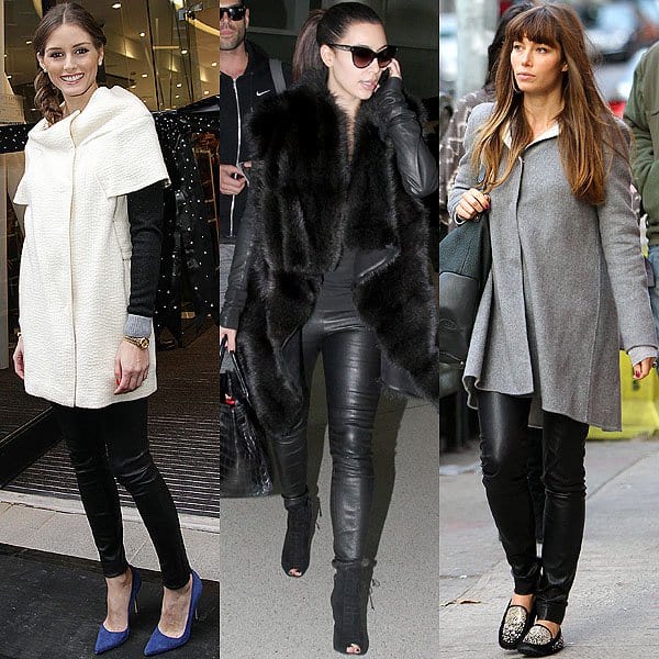 Trendsetting trio: Palermo, Kardashian, and Biel showcase leather elegance