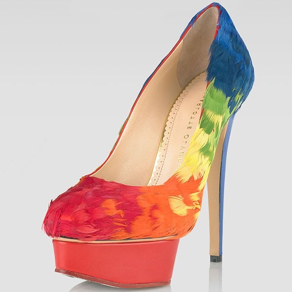 Charlotte Olympia "Dolly" Feathered Pumps