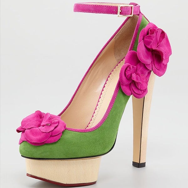 Charlotte Olympia "Flora" Ankle-Strap Pumps