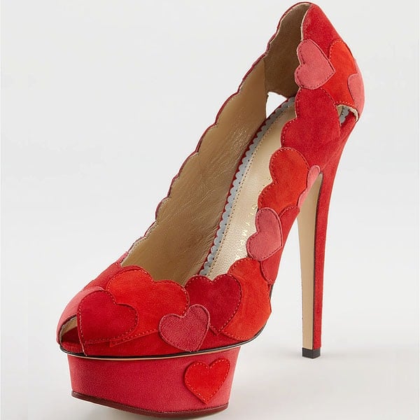 Charlotte Olympia "Love Me" Platform Pumps in Red
