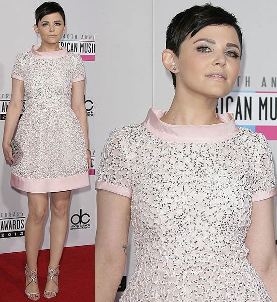 Ginnifer Goodwin in an Oscar de la Renta Resort 2013 cocktail dress at the 2012 American Music Awards